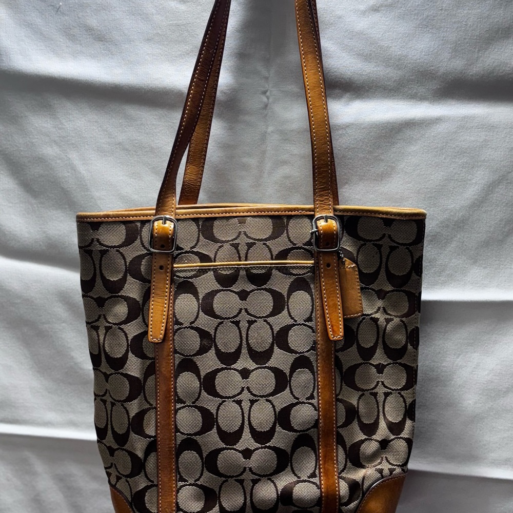 Stylish Brown Patterned Tote Bag